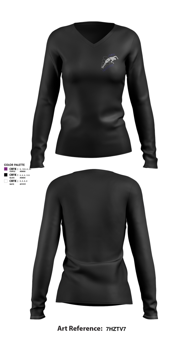 Central Mass Diving 20852807 Women's Long Sleeve V-neck Shirt - 104