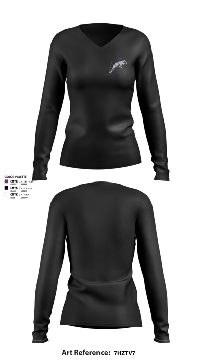 Central Mass Diving 20852807 Women's Long Sleeve V-neck Shirt - 104