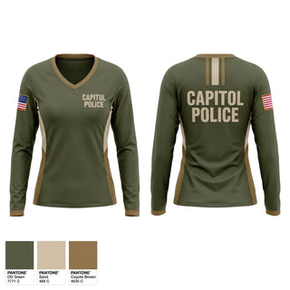 Womens Long Sleeve Vneck Shirt, Capitol Police, Police, Teamtime, Team time, sublimation, custom sports apparel, team uniforms, spirit wear, spiritwear, sports uniforms, custom shirts, team store, custom team store, fundraiser sports, apparel fundraiser