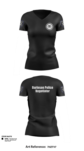 Womens Short Sleeve Vneck Shirt, Burleson Police Department Crisis Negotiation Team, Police, Teamtime, Team time, sublimation, custom sports apparel, team uniforms, spirit wear, spiritwear, sports uniforms, custom shirts, team store, custom team store, fundraiser sports, apparel fundraiser