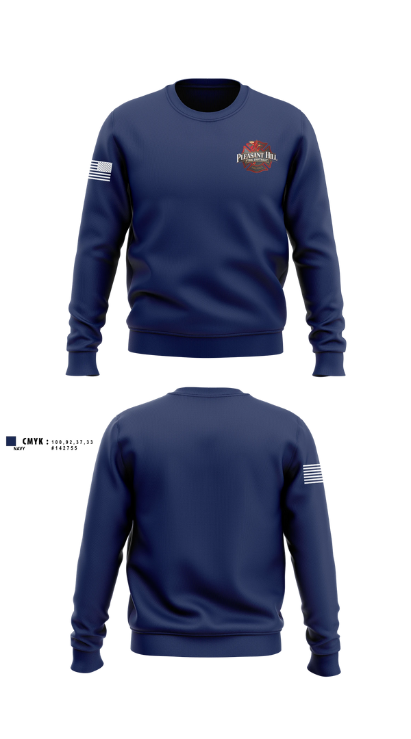 Crew Neck Sweatshirt, Pleasant Hill Fire District, Fire Department, Teamtime, Team time, sublimation, custom sports apparel, team uniforms, spirit wear, spiritwear, sports uniforms, custom shirts, team store, custom team store, fundraiser sports, apparel fundraiser