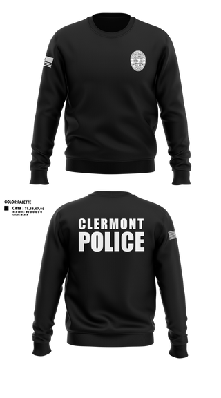 Crew Neck Sweatshirt, Clermont PD, Police, Teamtime, Team time, sublimation, custom sports apparel, team uniforms, spirit wear, spiritwear, sports uniforms, custom shirts, team store, custom team store, fundraiser sports, apparel fundraiser