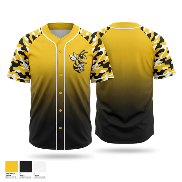 Full Button Baseball Jersey, Stingers, Baseball, Teamtime, Team time, sublimation, custom sports apparel, team uniforms, spirit wear, spiritwear, sports uniforms, custom shirts, team store, custom team store, fundraiser sports, apparel fundraiser
