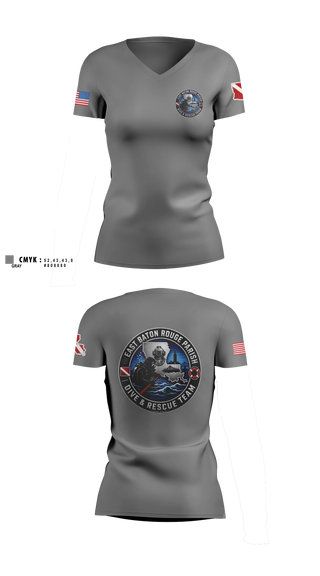 Womens Short Sleeve Vneck Shirt, East Baton Rouge Parish Dive & Rescue Team, Fire Department, Teamtime, Team time, sublimation, custom sports apparel, team uniforms, spirit wear, spiritwear, sports uniforms, custom shirts, team store, custom team store, fundraiser sports, apparel fundraiser