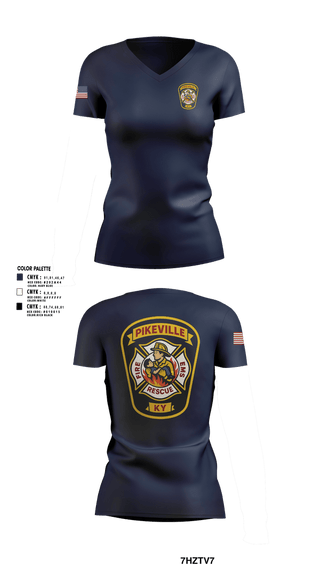 Womens Short Sleeve Vneck Shirt, PFD, Fire Department, Teamtime, Team time, sublimation, custom sports apparel, team uniforms, spirit wear, spiritwear, sports uniforms, custom shirts, team store, custom team store, fundraiser sports, apparel fundraiser