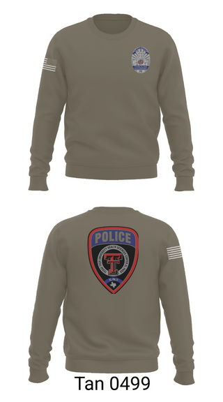 Crew Neck Sweatshirt, Texas Tech El Paso Police Department, Police, Teamtime, Team time, sublimation, custom sports apparel, team uniforms, spirit wear, spiritwear, sports uniforms, custom shirts, team store, custom team store, fundraiser sports, apparel fundraiser