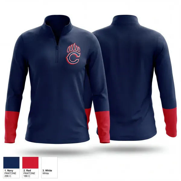 Quarter Zip Jacket, Badgers, Baseball, Teamtime, Team time, sublimation, custom sports apparel, team uniforms, spirit wear, spiritwear, sports uniforms, custom shirts, team store, custom team store, fundraiser sports, apparel fundraiser