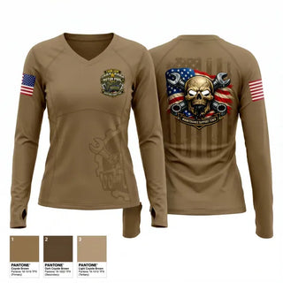 Womens Long Sleeve Vneck Shirt, 163D IEW BN, Army, Teamtime, Team time, sublimation, custom sports apparel, team uniforms, spirit wear, spiritwear, sports uniforms, custom shirts, team store, custom team store, fundraiser sports, apparel fundraiser