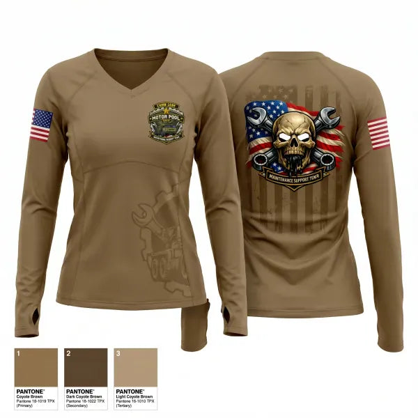 Womens Long Sleeve Vneck Shirt, 163D IEW BN, Army, Teamtime, Team time, sublimation, custom sports apparel, team uniforms, spirit wear, spiritwear, sports uniforms, custom shirts, team store, custom team store, fundraiser sports, apparel fundraiser