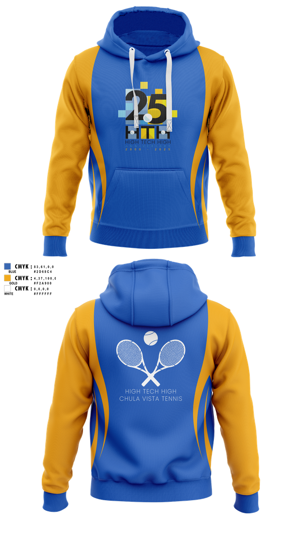 Hoodie, High Tech High - Chula Vista Tennis, Tennis, Teamtime, Team time, sublimation, custom sports apparel, team uniforms, spirit wear, spiritwear, sports uniforms, custom shirts, team store, custom team store, fundraiser sports, apparel fundraiser