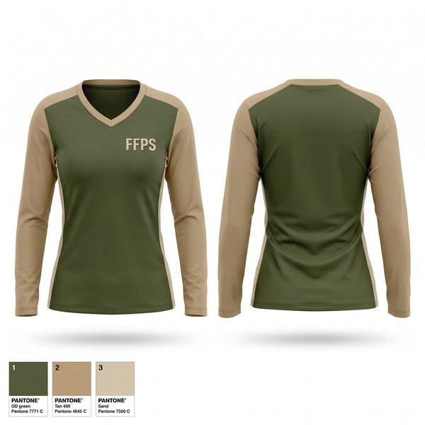 Womens Long Sleeve Vneck Shirt, FFPS, Men's Soccer, Teamtime, Team time, sublimation, custom sports apparel, team uniforms, spirit wear, spiritwear, sports uniforms, custom shirts, team store, custom team store, fundraiser sports, apparel fundraiser