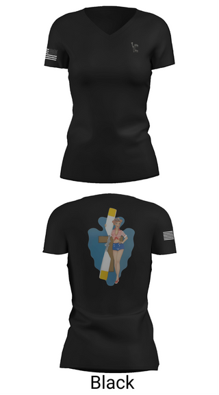 Womens Short Sleeve Vneck Shirt, B Co 1/114th Maintenance, Army, Teamtime, Team time, sublimation, custom sports apparel, team uniforms, spirit wear, spiritwear, sports uniforms, custom shirts, team store, custom team store, fundraiser sports, apparel fundraiser