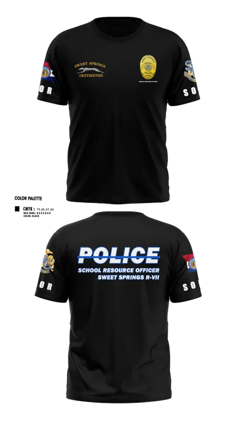 Short Sleeve Performance Shirt, Sweet Springs, Police, Teamtime, Team time, sublimation, custom sports apparel, team uniforms, spirit wear, spiritwear, sports uniforms, custom shirts, team store, custom team store, fundraiser sports, apparel fundraiser