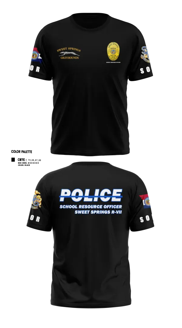 Short Sleeve Performance Shirt, Sweet Springs, Police, Teamtime, Team time, sublimation, custom sports apparel, team uniforms, spirit wear, spiritwear, sports uniforms, custom shirts, team store, custom team store, fundraiser sports, apparel fundraiser