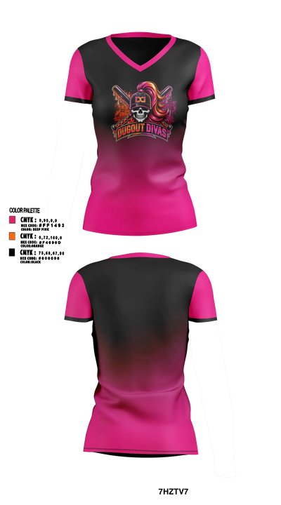 Dugout divas 33189560 Women's Short Sleeve V-neck Shirt - 9
