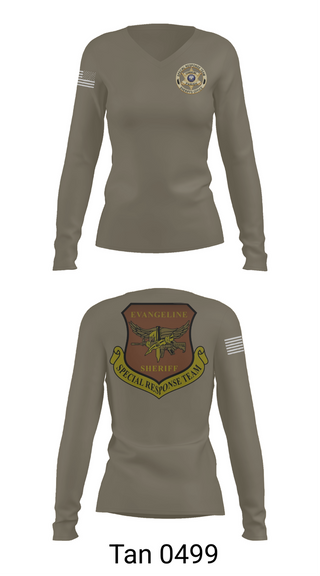 Womens Long Sleeve Vneck Shirt, Evangeline Parish Sheriffs Office S.R.T, Police, Teamtime, Team time, sublimation, custom sports apparel, team uniforms, spirit wear, spiritwear, sports uniforms, custom shirts, team store, custom team store, fundraiser sports, apparel fundraiser