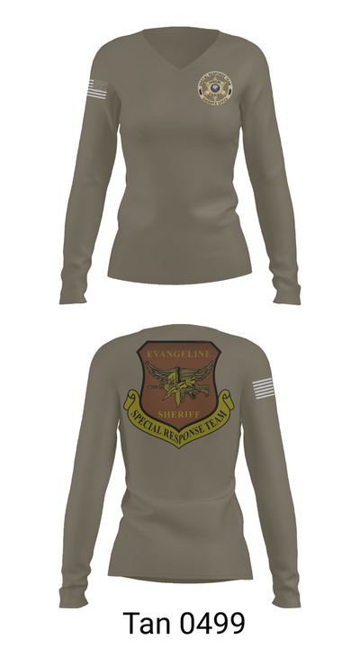Evangeline Parish Sheriffs Office S.R.T Women's Long Sleeve V-neck Shirt - 73