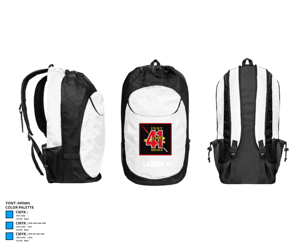 Gear Bag, Ladder 41, Fire Department, Teamtime, Team time, sublimation, custom sports apparel, team uniforms, spirit wear, spiritwear, sports uniforms, custom shirts, team store, custom team store, fundraiser sports, apparel fundraiser