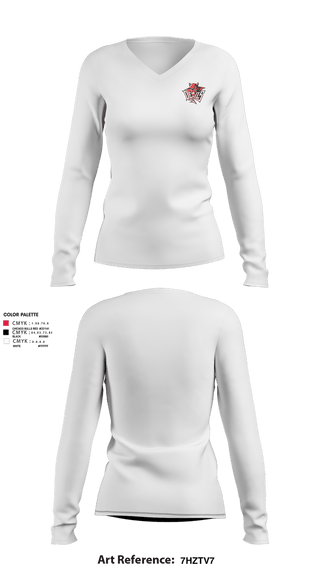Womens Long Sleeve Vneck Shirt, Red Springs Red Devils, Women's Basketball, Teamtime, Team time, sublimation, custom sports apparel, team uniforms, spirit wear, spiritwear, sports uniforms, custom shirts, team store, custom team store, fundraiser sports, apparel fundraiser