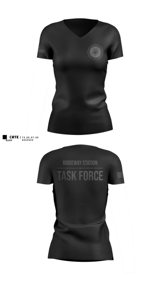 Womens Short Sleeve Vneck Shirt, Ridgeway Station Task Force, Police, Teamtime, Team time, sublimation, custom sports apparel, team uniforms, spirit wear, spiritwear, sports uniforms, custom shirts, team store, custom team store, fundraiser sports, apparel fundraiser