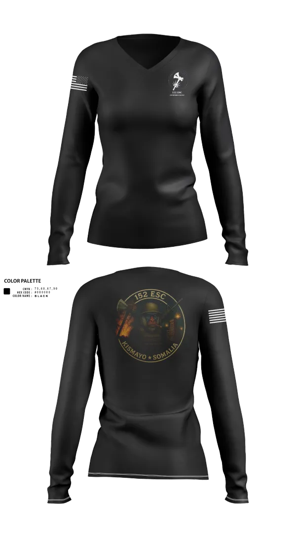 Womens Long Sleeve Vneck Shirt, 152 ESC, , Teamtime, Team time, sublimation, custom sports apparel, team uniforms, spirit wear, spiritwear, sports uniforms, custom shirts, team store, custom team store, fundraiser sports, apparel fundraiser