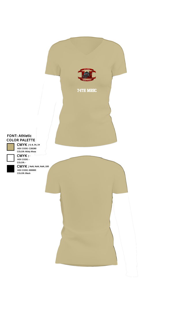 Womens Short Sleeve Vneck Shirt, 74th MRBC, , Teamtime, Team time, sublimation, custom sports apparel, team uniforms, spirit wear, spiritwear, sports uniforms, custom shirts, team store, custom team store, fundraiser sports, apparel fundraiser