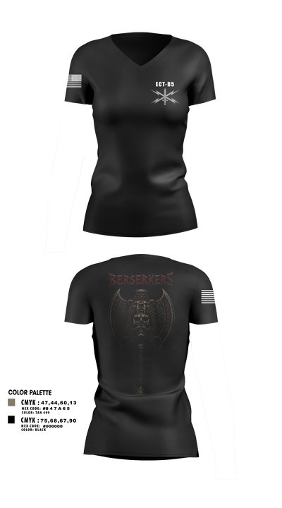 11th Cyber BN 22595859 Women's Short Sleeve V-neck Shirt - 120