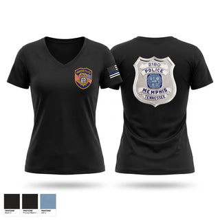 Womens Short Sleeve Vneck Shirt, Crump Station (Memphis Police Department), Police, Teamtime, Team time, sublimation, custom sports apparel, team uniforms, spirit wear, spiritwear, sports uniforms, custom shirts, team store, custom team store, fundraiser sports, apparel fundraiser