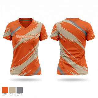 Womens Short Sleeve Vneck Shirt, Thunderbirds, Baseball, Teamtime, Team time, sublimation, custom sports apparel, team uniforms, spirit wear, spiritwear, sports uniforms, custom shirts, team store, custom team store, fundraiser sports, apparel fundraiser