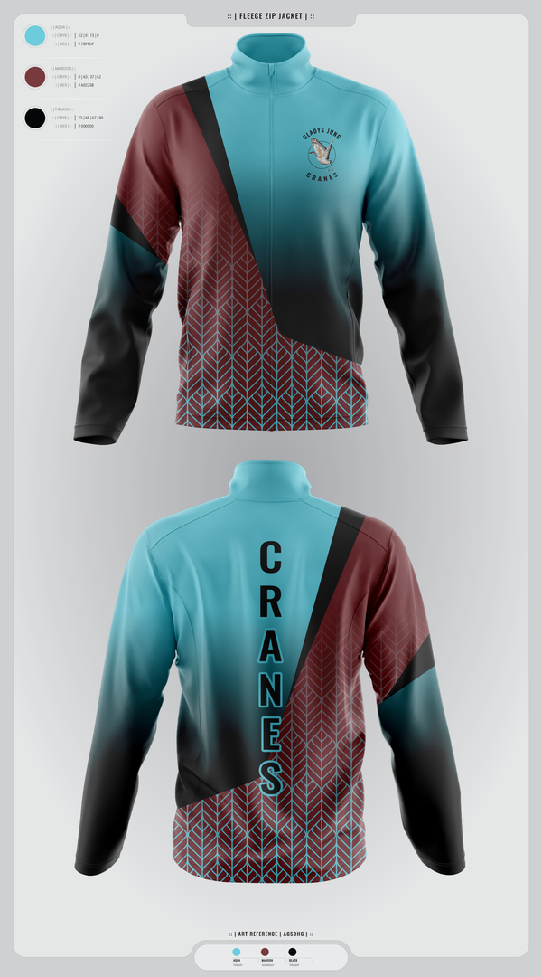 Fleece Jacket, Cranes, Spirit Store, Teamtime, Team time, sublimation, custom sports apparel, team uniforms, spirit wear, spiritwear, sports uniforms, custom shirts, team store, custom team store, fundraiser sports, apparel fundraiser