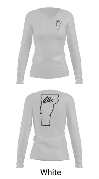 Womens Long Sleeve Vneck Shirt, Vermont Elks Association, , Teamtime, Team time, sublimation, custom sports apparel, team uniforms, spirit wear, spiritwear, sports uniforms, custom shirts, team store, custom team store, fundraiser sports, apparel fundraiser