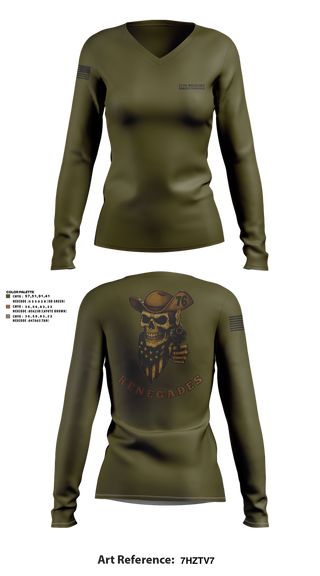 Womens Long Sleeve Vneck Shirt, 1776 Military Police Company, , Teamtime, Team time, sublimation, custom sports apparel, team uniforms, spirit wear, spiritwear, sports uniforms, custom shirts, team store, custom team store, fundraiser sports, apparel fundraiser