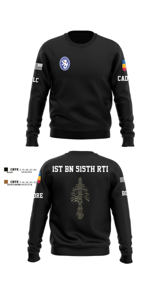 Crew Neck Sweatshirt, 1st BN 515th RTI, Army, Teamtime, Team time, sublimation, custom sports apparel, team uniforms, spirit wear, spiritwear, sports uniforms, custom shirts, team store, custom team store, fundraiser sports, apparel fundraiser