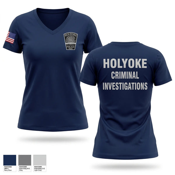 Womens Short Sleeve Vneck Shirt, Detective Bureau, Police, Teamtime, Team time, sublimation, custom sports apparel, team uniforms, spirit wear, spiritwear, sports uniforms, custom shirts, team store, custom team store, fundraiser sports, apparel fundraiser
