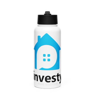 Investy 11461378 Stainless Steel Water Bottle with a Straw Lid