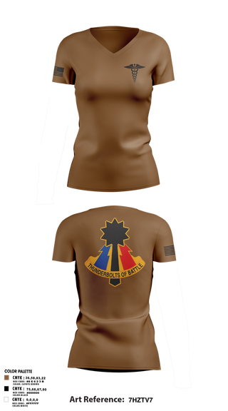 Womens Short Sleeve Vneck Shirt, 194th AR BDE HRT Medics, Army, Teamtime, Team time, sublimation, custom sports apparel, team uniforms, spirit wear, spiritwear, sports uniforms, custom shirts, team store, custom team store, fundraiser sports, apparel fundraiser