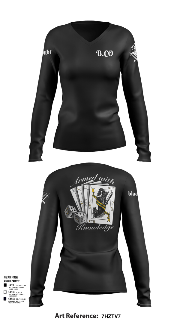Womens Long Sleeve Vneck Shirt, Bravo Company 532ND Military Battalion, , Teamtime, Team time, sublimation, custom sports apparel, team uniforms, spirit wear, spiritwear, sports uniforms, custom shirts, team store, custom team store, fundraiser sports, apparel fundraiser