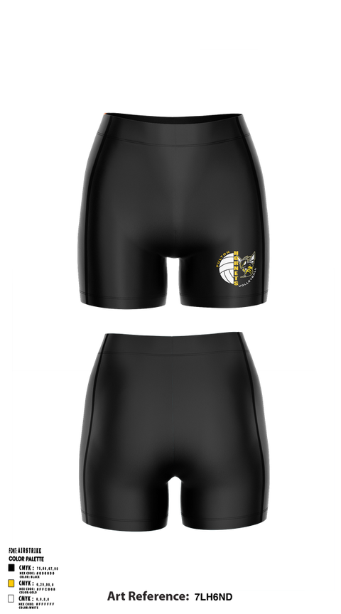 Womens Compression Shorts, Fulton Hornets Volleyball, Women's Volleyball, Teamtime, Team time, sublimation, custom sports apparel, team uniforms, spirit wear, spiritwear, sports uniforms, custom shirts, team store, custom team store, fundraiser sports, apparel fundraiser