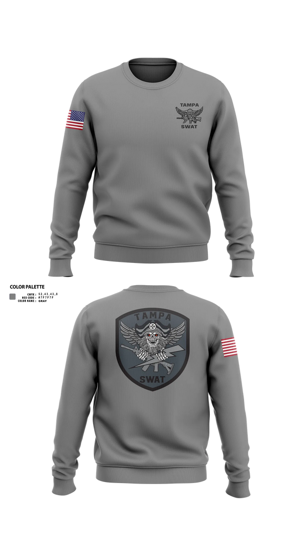Crew Neck Sweatshirt, Tampa SWAT, Police, Teamtime, Team time, sublimation, custom sports apparel, team uniforms, spirit wear, spiritwear, sports uniforms, custom shirts, team store, custom team store, fundraiser sports, apparel fundraiser