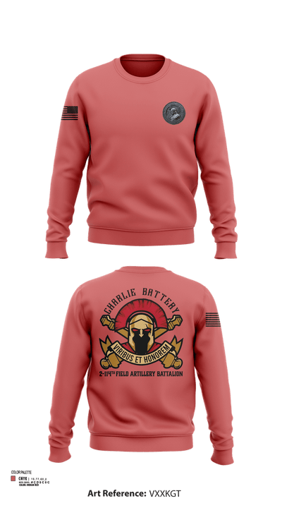 Charlie Battery 2-114th FA 47332730 Crew Neck Sweatshirt - 102