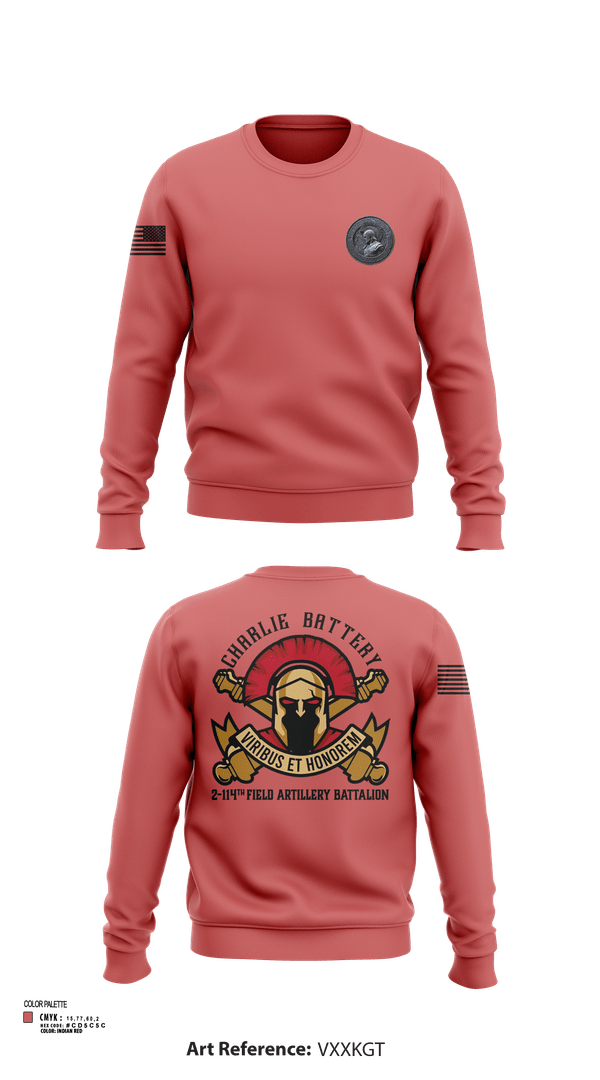 Crew Neck Sweatshirt, Charlie Battery 2-114th FA, , Teamtime, Team time, sublimation, custom sports apparel, team uniforms, spirit wear, spiritwear, sports uniforms, custom shirts, team store, custom team store, fundraiser sports, apparel fundraiser