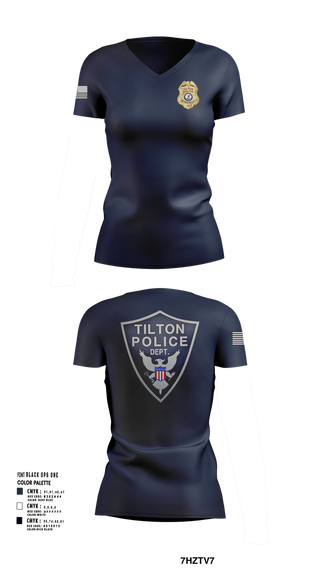 Womens Short Sleeve Vneck Shirt, Tilton Police Department, Police, Teamtime, Team time, sublimation, custom sports apparel, team uniforms, spirit wear, spiritwear, sports uniforms, custom shirts, team store, custom team store, fundraiser sports, apparel fundraiser