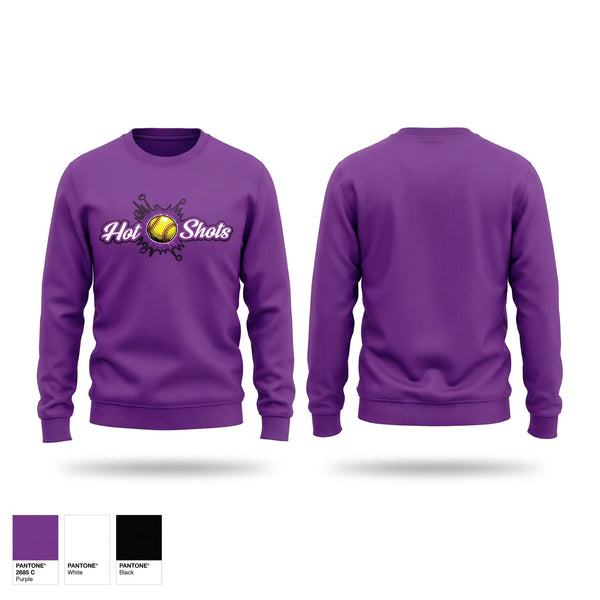 Crew Neck Sweatshirt, Hot Shot, Softball, Teamtime, Team time, sublimation, custom sports apparel, team uniforms, spirit wear, spiritwear, sports uniforms, custom shirts, team store, custom team store, fundraiser sports, apparel fundraiser