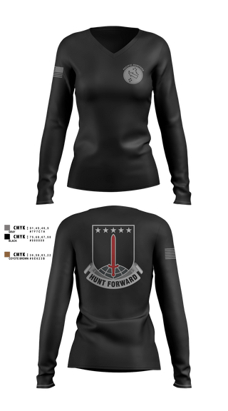Womens Long Sleeve Vneck Shirt, 3MDTF, Army, Teamtime, Team time, sublimation, custom sports apparel, team uniforms, spirit wear, spiritwear, sports uniforms, custom shirts, team store, custom team store, fundraiser sports, apparel fundraiser