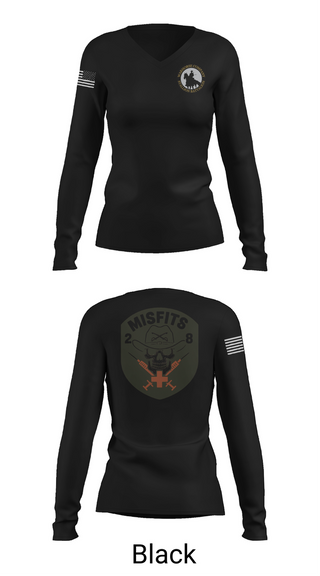 Womens Long Sleeve Vneck Shirt, 2-8 Cav, HHC, Medic Platoon, , Teamtime, Team time, sublimation, custom sports apparel, team uniforms, spirit wear, spiritwear, sports uniforms, custom shirts, team store, custom team store, fundraiser sports, apparel fundraiser
