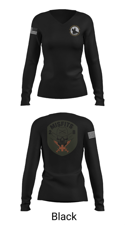 2-8 Cav, HHC, Medic Platoon 50281984 Women's Long Sleeve V-neck Shirt - 37