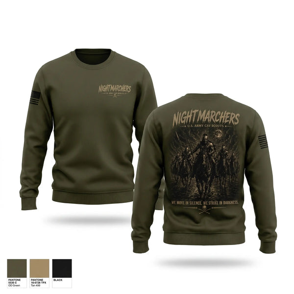 Crew Neck Sweatshirt, 3rd platoon Nightmarchers, Army, Teamtime, Team time, sublimation, custom sports apparel, team uniforms, spirit wear, spiritwear, sports uniforms, custom shirts, team store, custom team store, fundraiser sports, apparel fundraiser