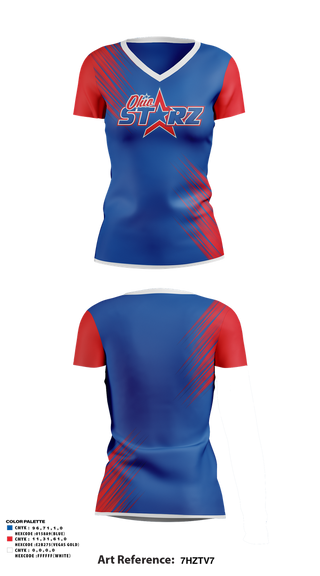 Womens Short Sleeve Vneck Shirt, The Ohio Starz 8u, Softball, Teamtime, Team time, sublimation, custom sports apparel, team uniforms, spirit wear, spiritwear, sports uniforms, custom shirts, team store, custom team store, fundraiser sports, apparel fundraiser