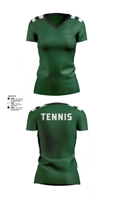 Cass Technical High School Girls Varsity Tennis Team 63156221 Women's Short Sleeve V-neck Shirt - 3