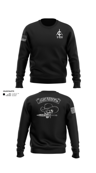 Crew Neck Sweatshirt, 2/C Sicarios, Army, Teamtime, Team time, sublimation, custom sports apparel, team uniforms, spirit wear, spiritwear, sports uniforms, custom shirts, team store, custom team store, fundraiser sports, apparel fundraiser